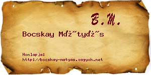 Bocskay Mátyás névjegykártya